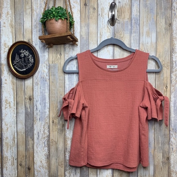 Madewell Tops - Madewell Dusty Pink Skylark Cold Shoulder Tee